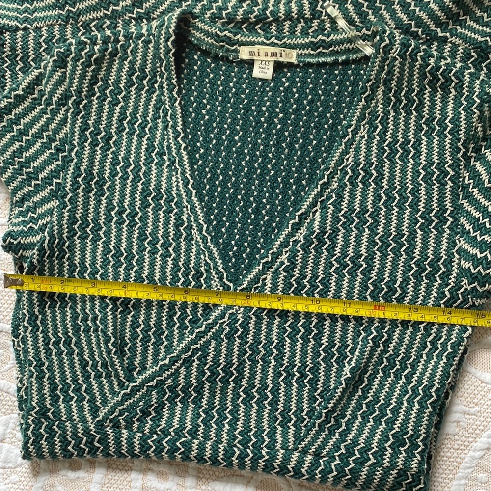 Miami Green and White Peplum Mini Dress - Picture 5 of 7